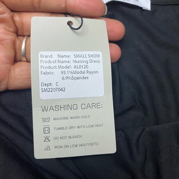 Smallshow Women's Short Sleeve Patchwork Nursing maternity dress  M - Picture 8 of 12